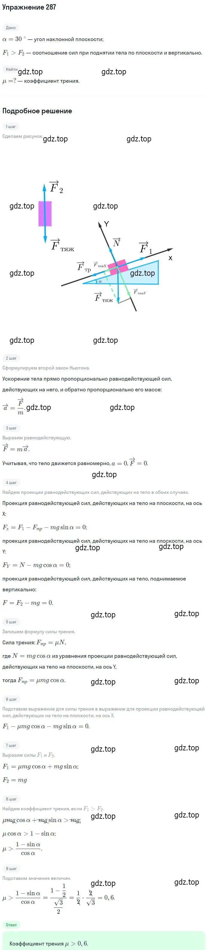 Решение 2. номер 287 (страница 42) гдз по физике 10-11 класс Рымкевич, задачник