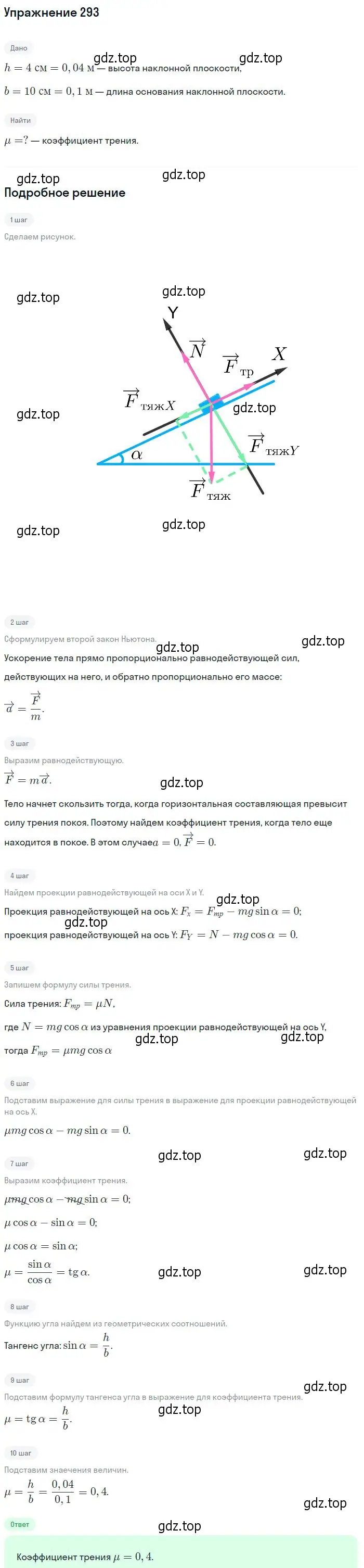 Решение 2. номер 293 (страница 43) гдз по физике 10-11 класс Рымкевич, задачник