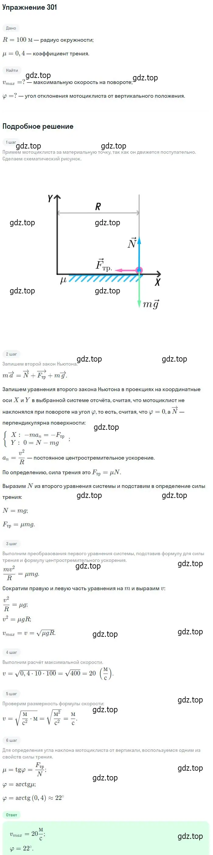 Решение 2. номер 301 (страница 44) гдз по физике 10-11 класс Рымкевич, задачник