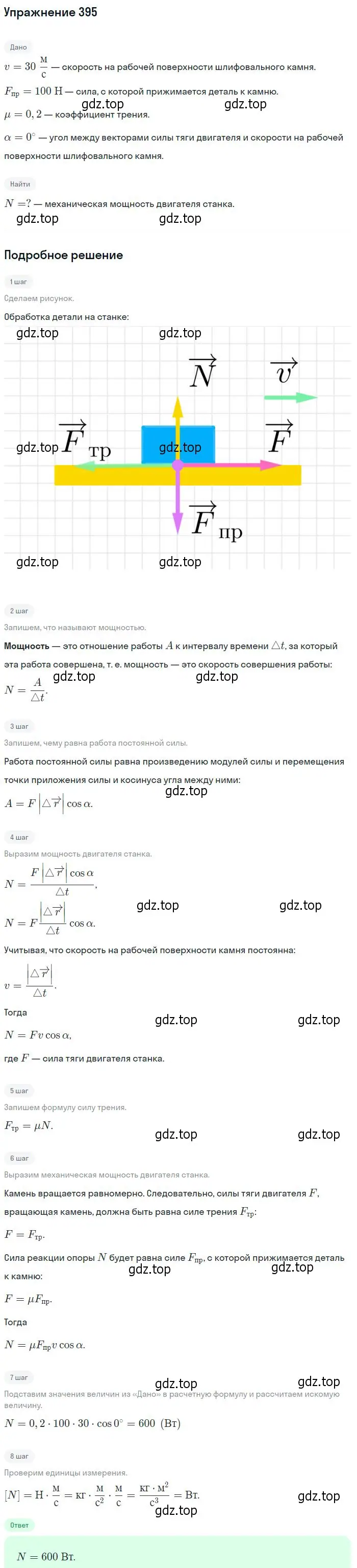 Решение 2. номер 395 (страница 57) гдз по физике 10-11 класс Рымкевич, задачник