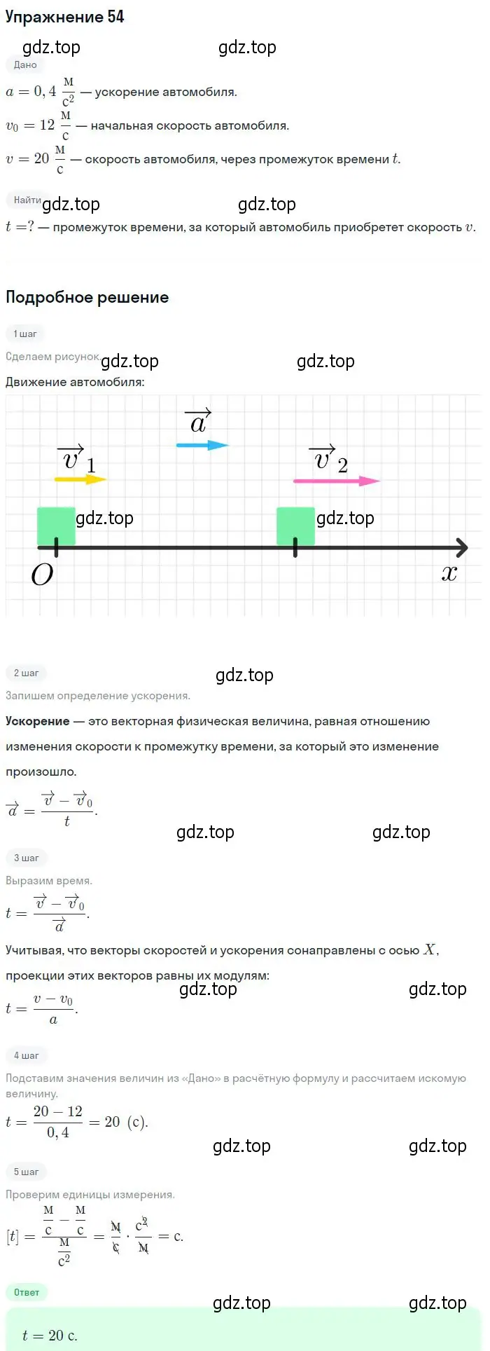 Решение 2. номер 54 (страница 14) гдз по физике 10-11 класс Рымкевич, задачник