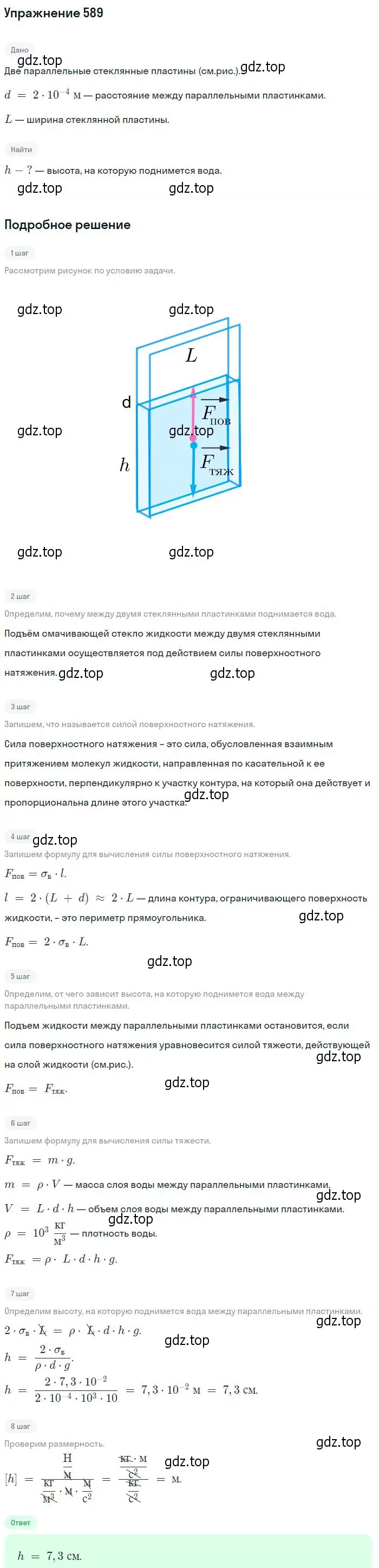 Решение 2. номер 589 (страница 78) гдз по физике 10-11 класс Рымкевич, задачник