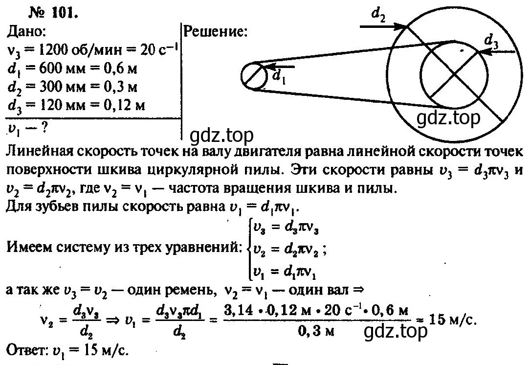 Решение 3. номер 101 (страница 20) гдз по физике 10-11 класс Рымкевич, задачник