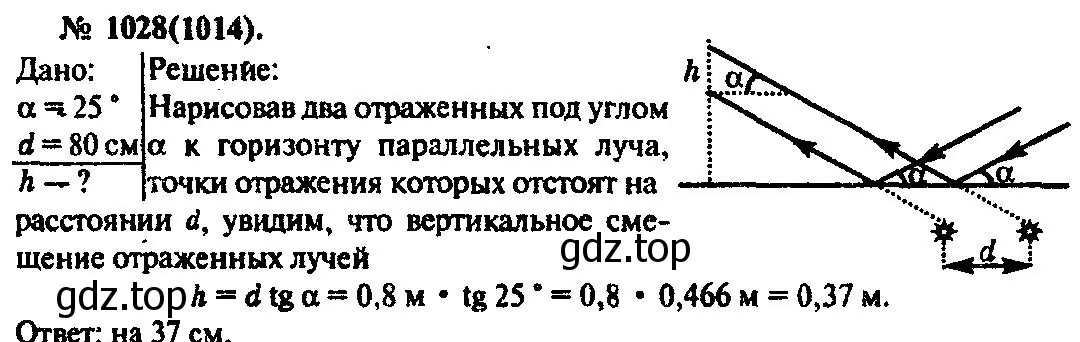 Решение 3. номер 1028 (страница 137) гдз по физике 10-11 класс Рымкевич, задачник