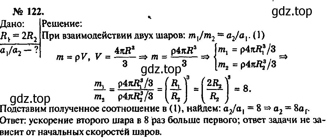 Решение 3. номер 122 (страница 23) гдз по физике 10-11 класс Рымкевич, задачник