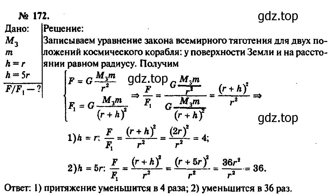 Решение 3. номер 172 (страница 29) гдз по физике 10-11 класс Рымкевич, задачник