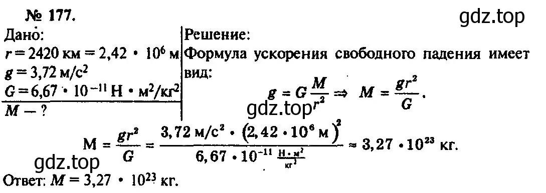 Решение 3. номер 177 (страница 29) гдз по физике 10-11 класс Рымкевич, задачник