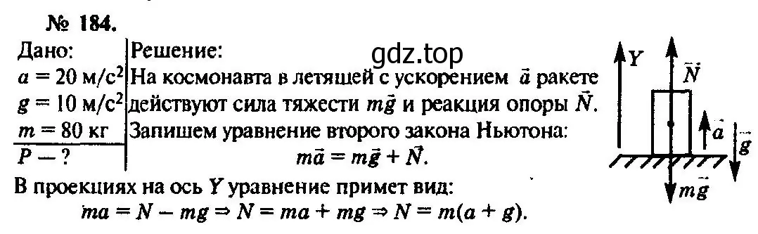 Решение 3. номер 184 (страница 30) гдз по физике 10-11 класс Рымкевич, задачник