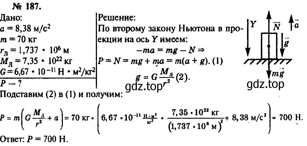 Решение 3. номер 187 (страница 31) гдз по физике 10-11 класс Рымкевич, задачник