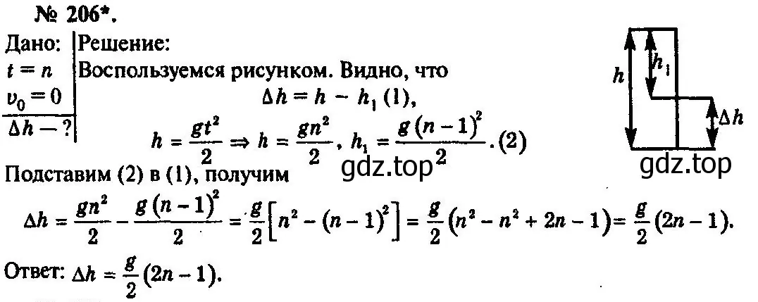 Решение 3. номер 206 (страница 33) гдз по физике 10-11 класс Рымкевич, задачник