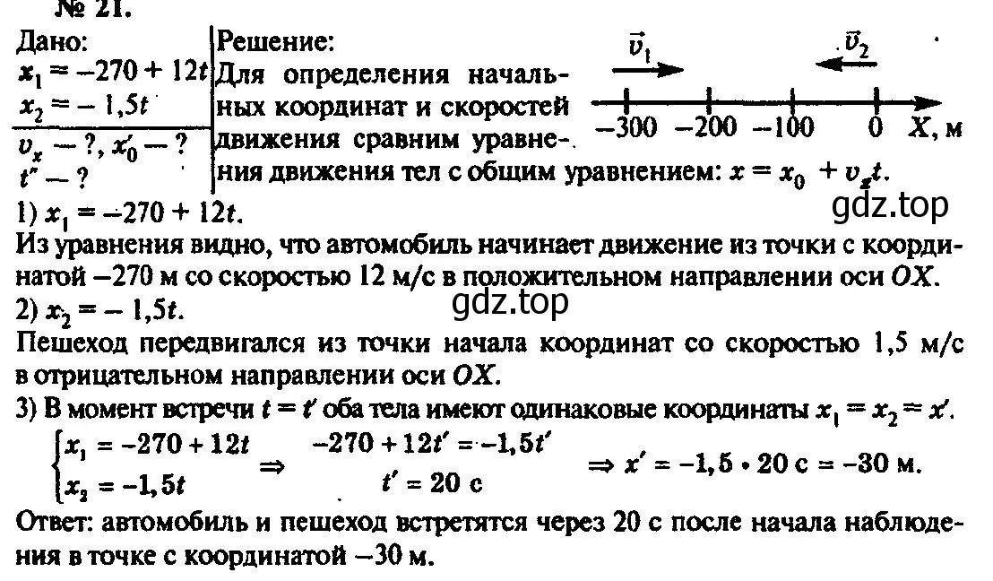 Решение 3. номер 21 (страница 8) гдз по физике 10-11 класс Рымкевич, задачник