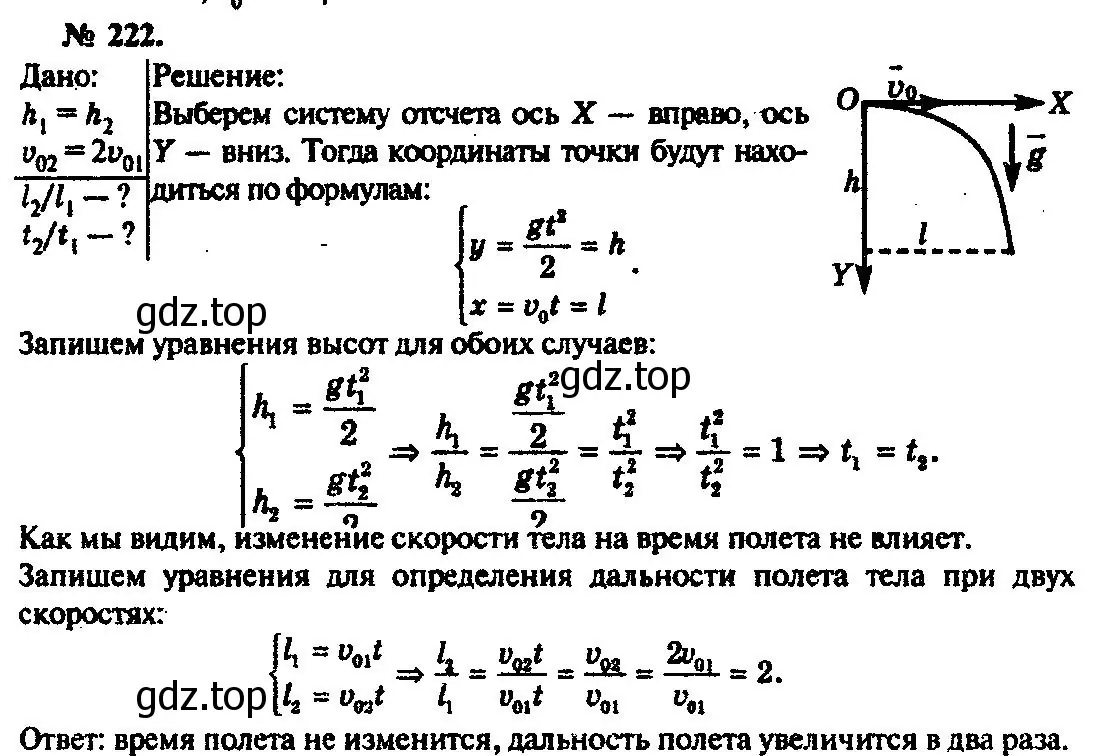 Решение 3. номер 222 (страница 35) гдз по физике 10-11 класс Рымкевич, задачник