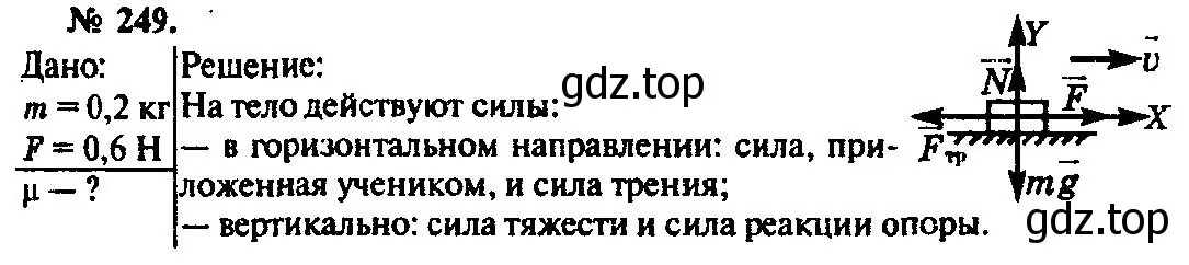 Решение 3. номер 249 (страница 38) гдз по физике 10-11 класс Рымкевич, задачник