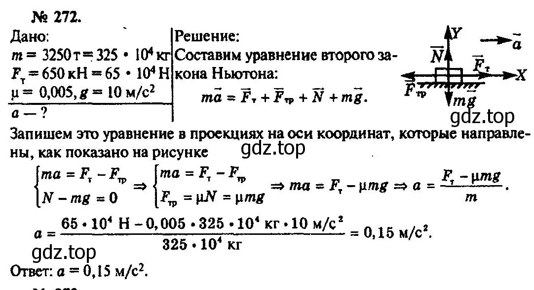 Решение 3. номер 272 (страница 41) гдз по физике 10-11 класс Рымкевич, задачник