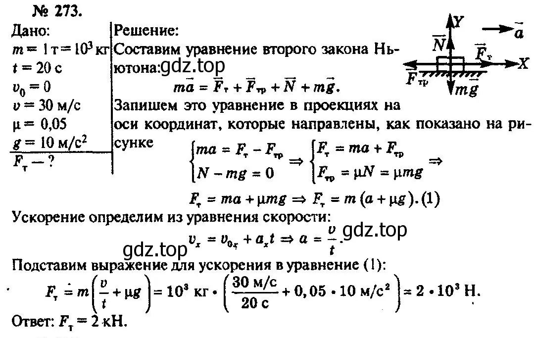 Решение 3. номер 273 (страница 41) гдз по физике 10-11 класс Рымкевич, задачник