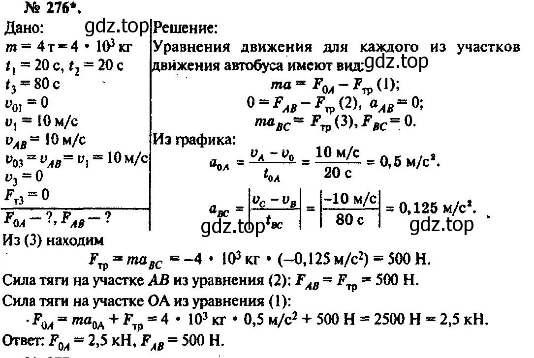 Решение 3. номер 276 (страница 41) гдз по физике 10-11 класс Рымкевич, задачник