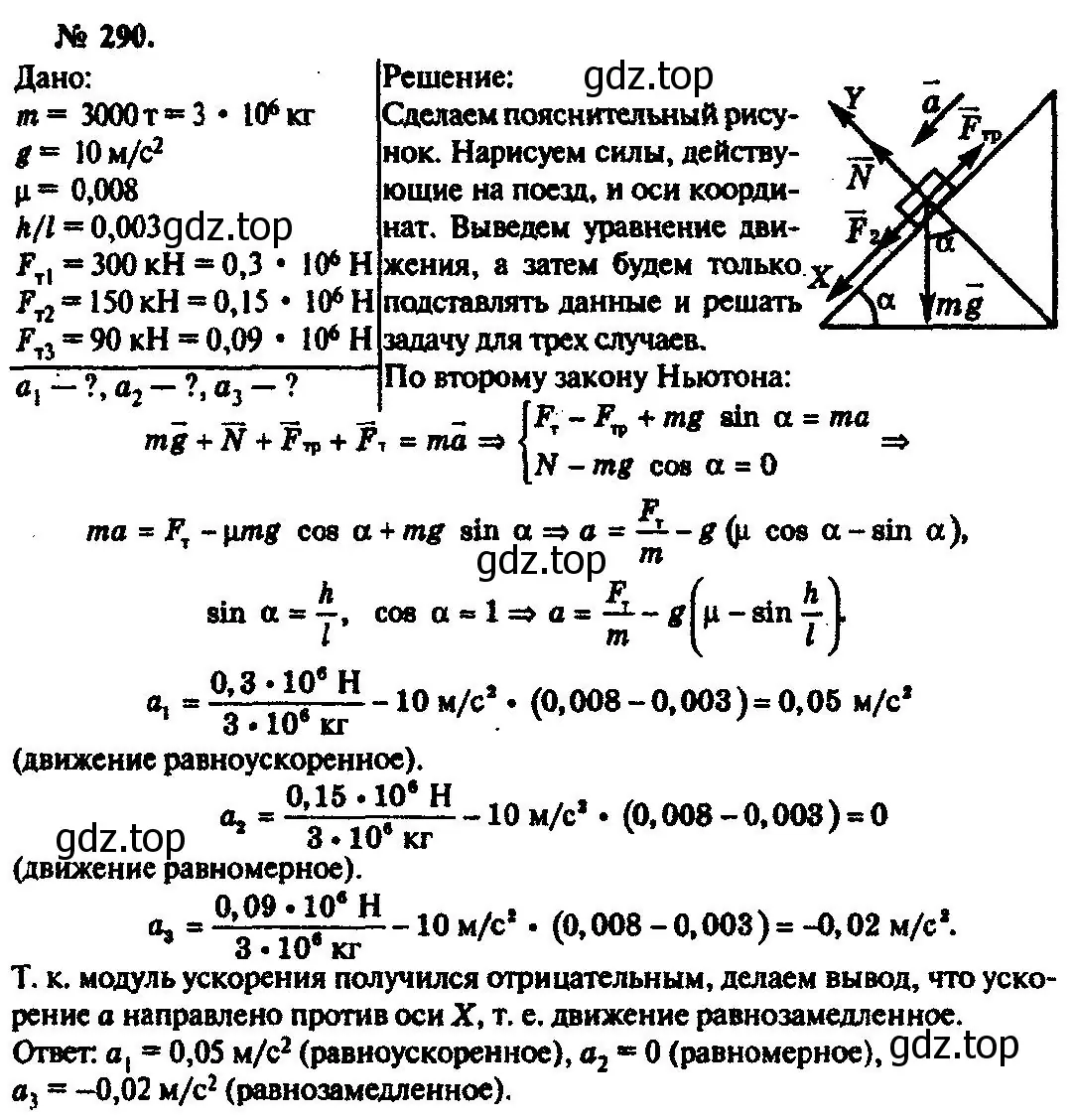 Решение 3. номер 290 (страница 43) гдз по физике 10-11 класс Рымкевич, задачник