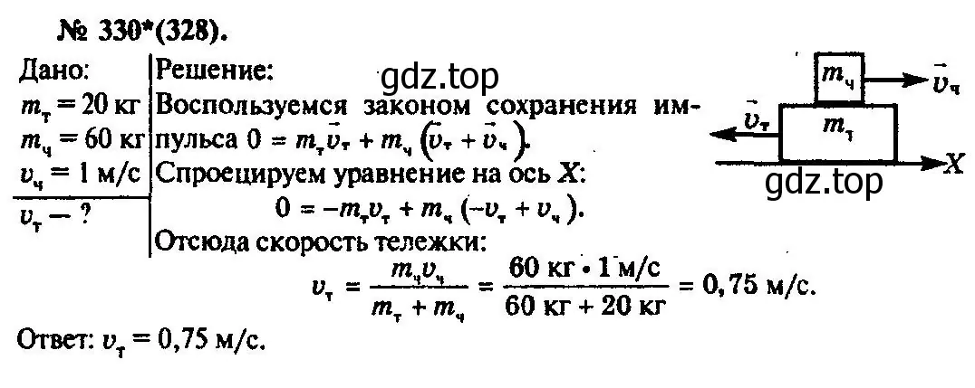 Решение 3. номер 330 (страница 49) гдз по физике 10-11 класс Рымкевич, задачник