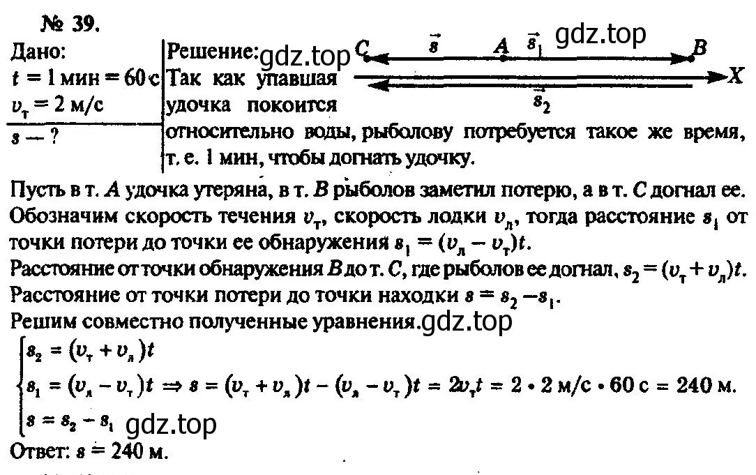 Решение 3. номер 39 (страница 12) гдз по физике 10-11 класс Рымкевич, задачник