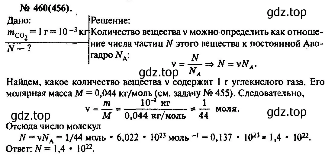 Решение 3. номер 460 (страница 64) гдз по физике 10-11 класс Рымкевич, задачник