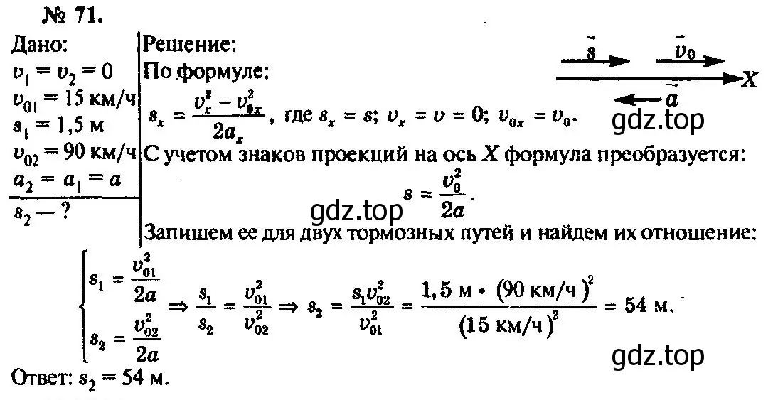 Решение 3. номер 71 (страница 16) гдз по физике 10-11 класс Рымкевич, задачник