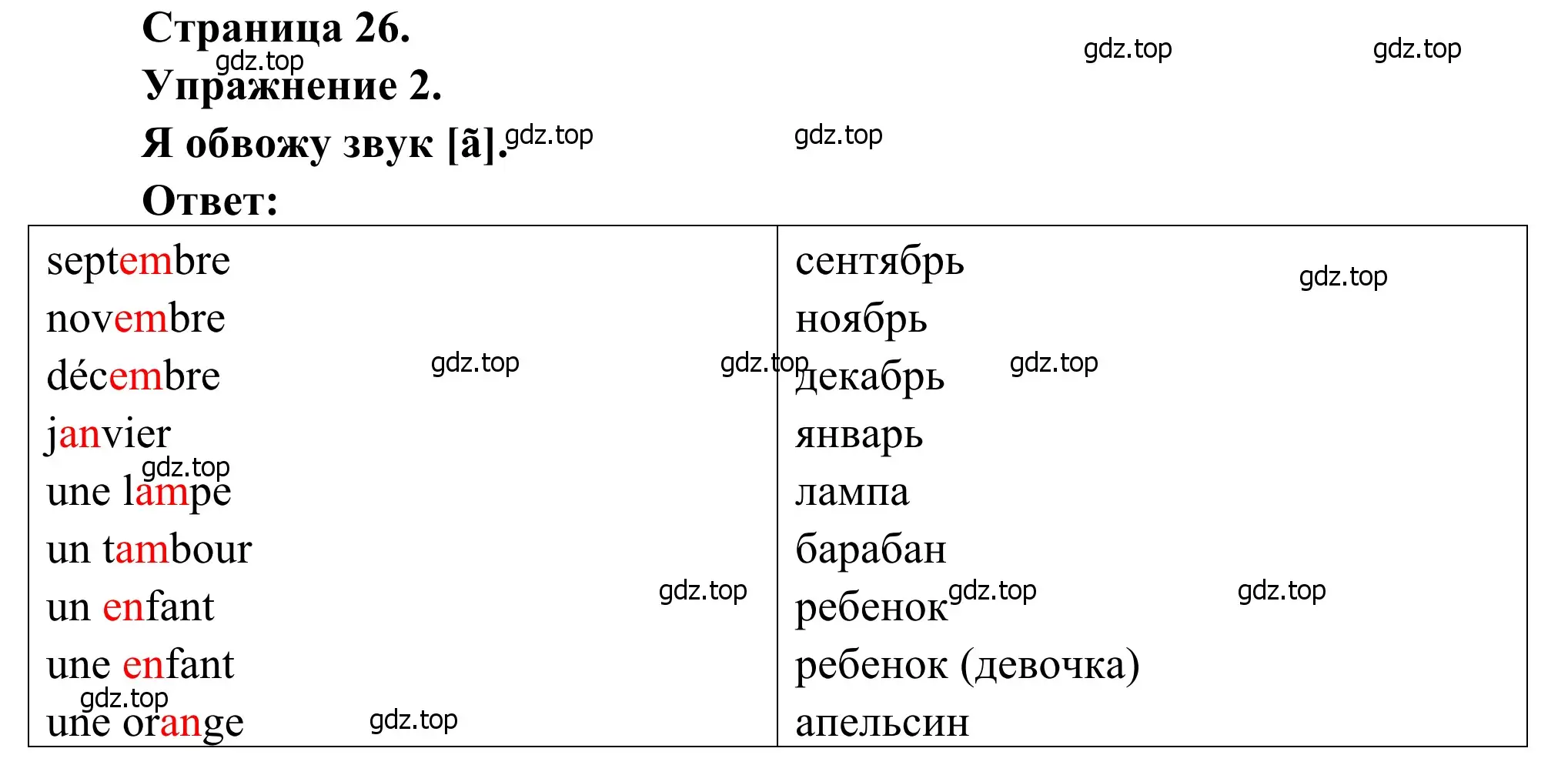 Решение номер 2 (страница 26) гдз по французскому языку 2 класс Кулигина, Корчагина, рабочая тетрадь