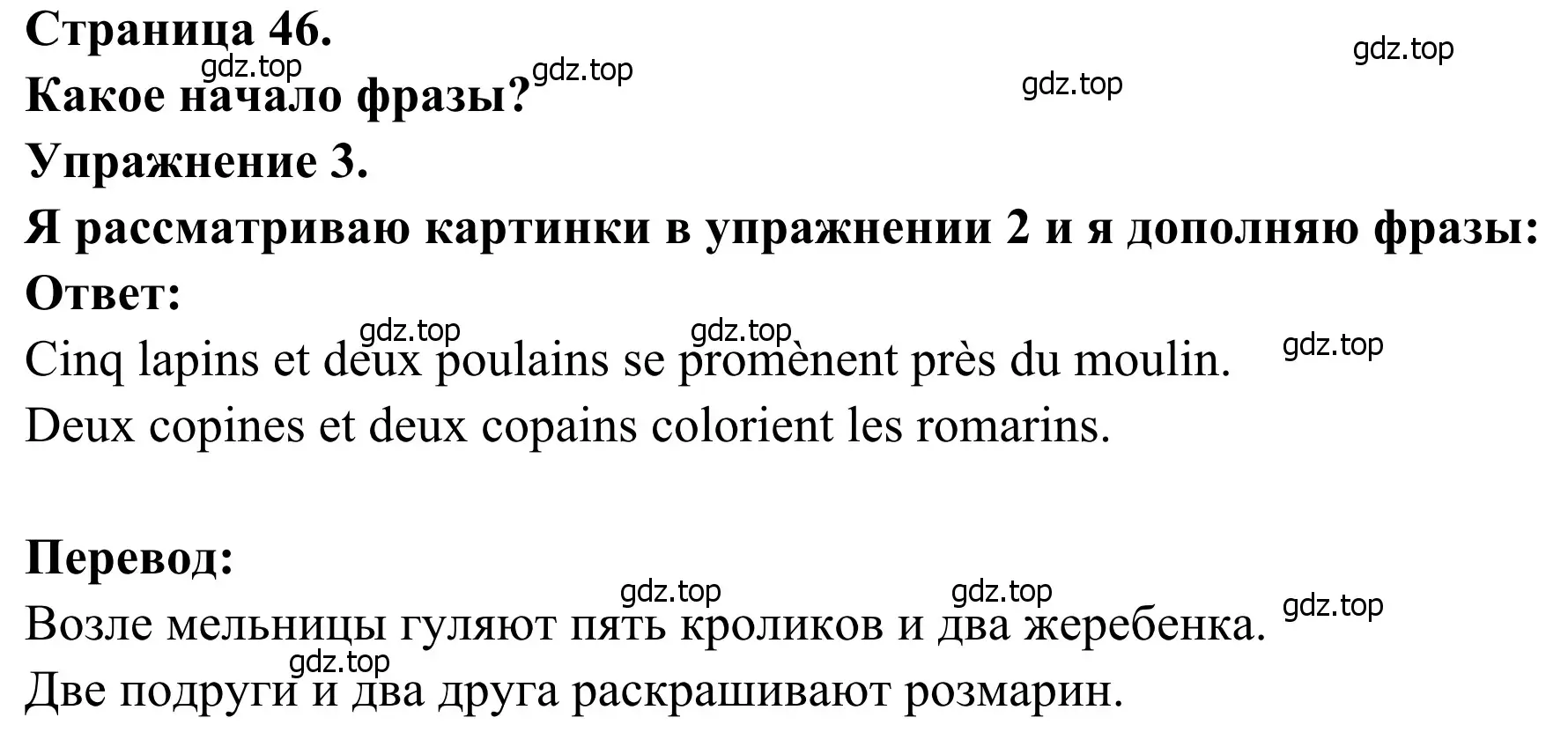 Решение номер 3 (страница 46) гдз по французскому языку 2 класс Кулигина, Корчагина, рабочая тетрадь