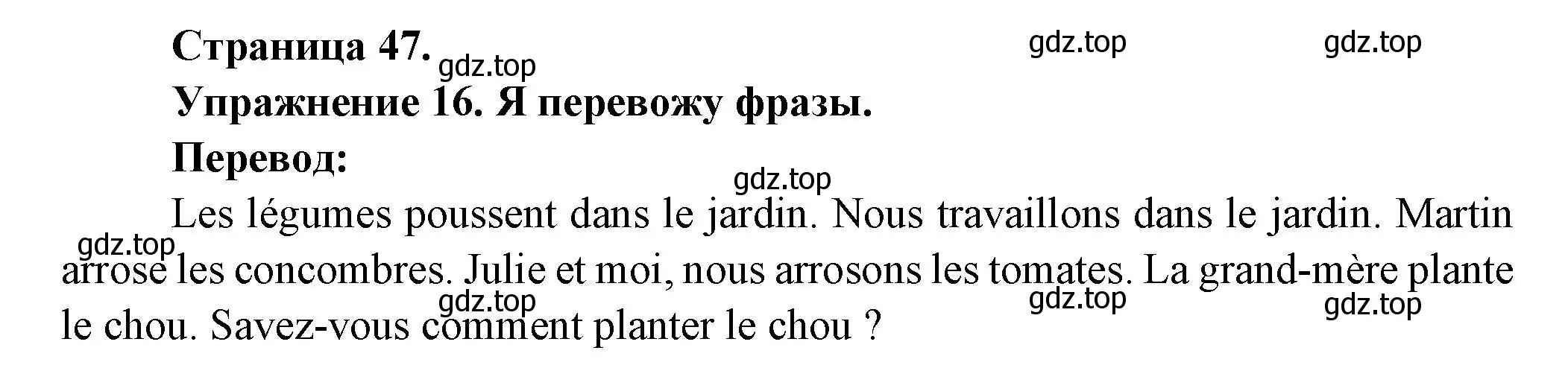 Решение номер 16 (страница 47) гдз по французскому языку 2-4 класс Кулигина, тестовые и контрольные задания
