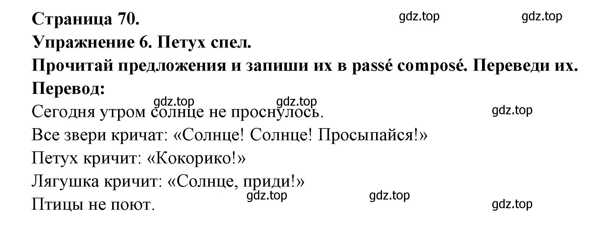 Решение номер 6 (страница 70) гдз по французскому языку 2-4 класс Кулигина, тестовые и контрольные задания