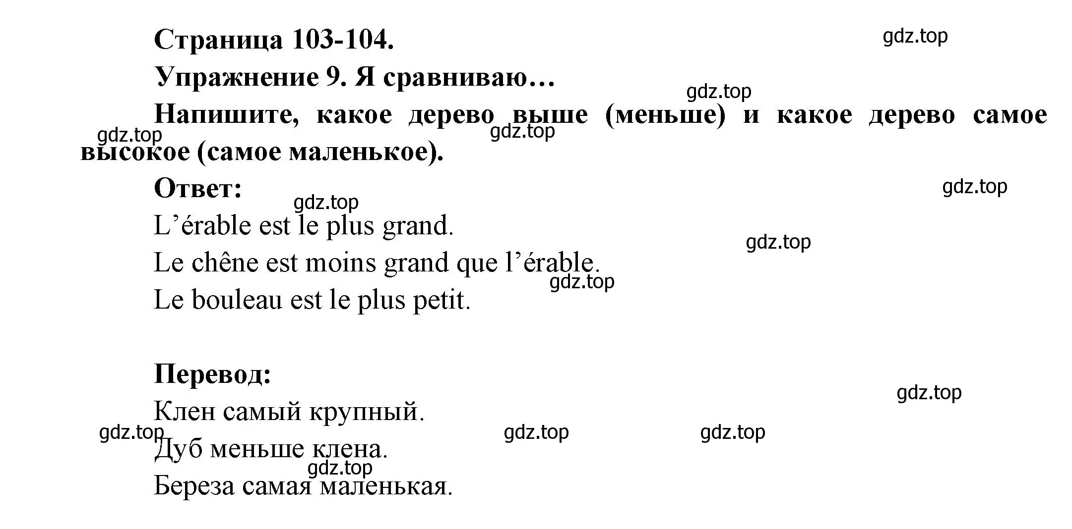 Решение номер 9 (страница 103) гдз по французскому языку 2-4 класс Кулигина, тестовые и контрольные задания