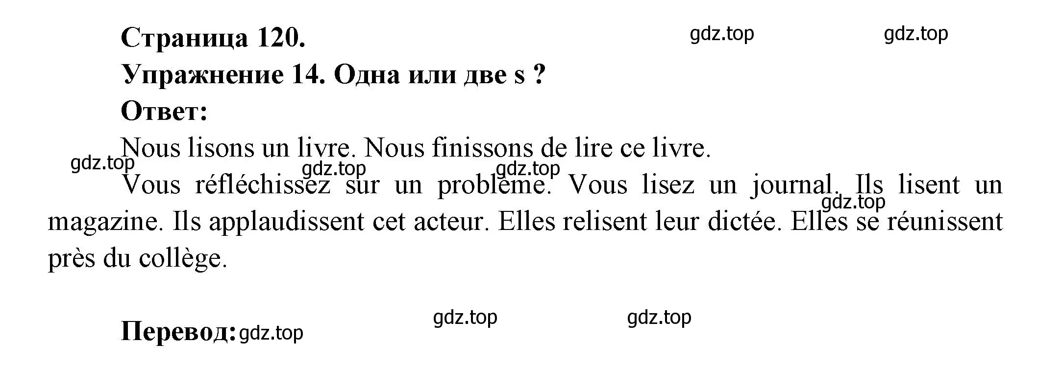 Решение номер 14 (страница 120) гдз по французскому языку 2-4 класс Кулигина, тестовые и контрольные задания