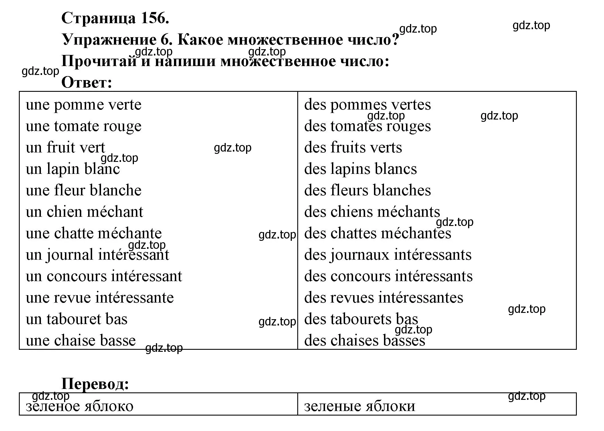 Решение номер 6 (страница 156) гдз по французскому языку 2-4 класс Кулигина, тестовые и контрольные задания