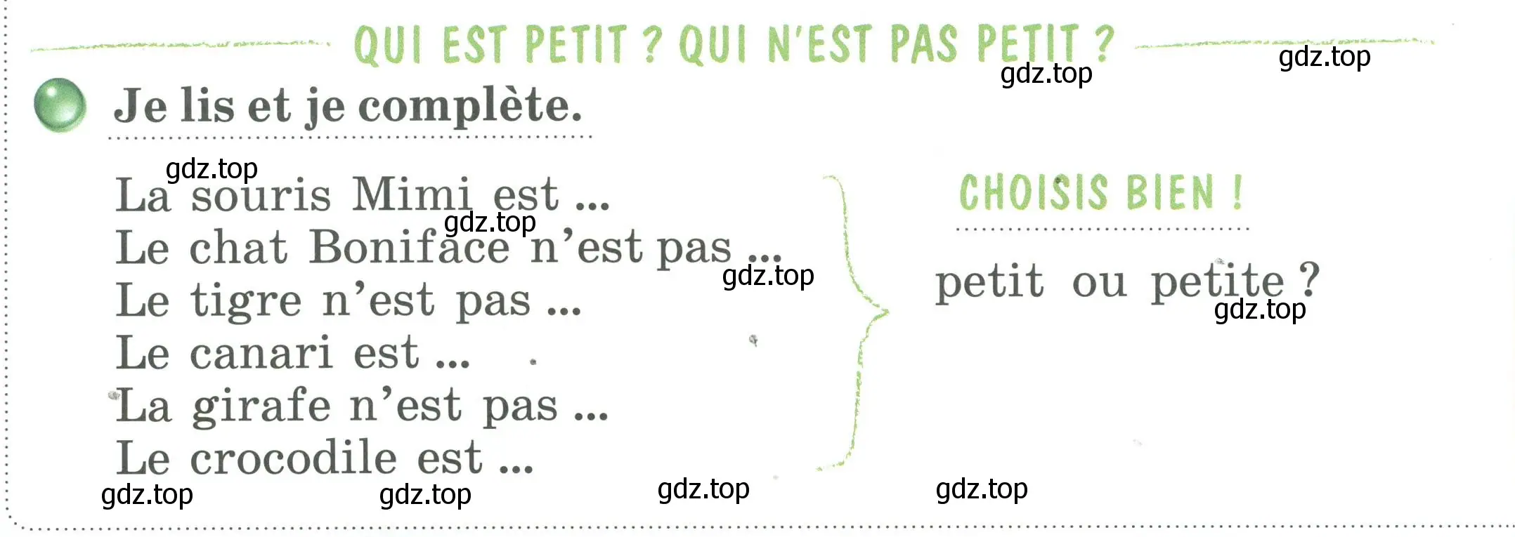 Условие номер QUI EST PETIT?QUI N'EST PAS PETIT ? (страница 26) гдз по французскому языку 2 класс Кулигина, Кирьянова, учебник