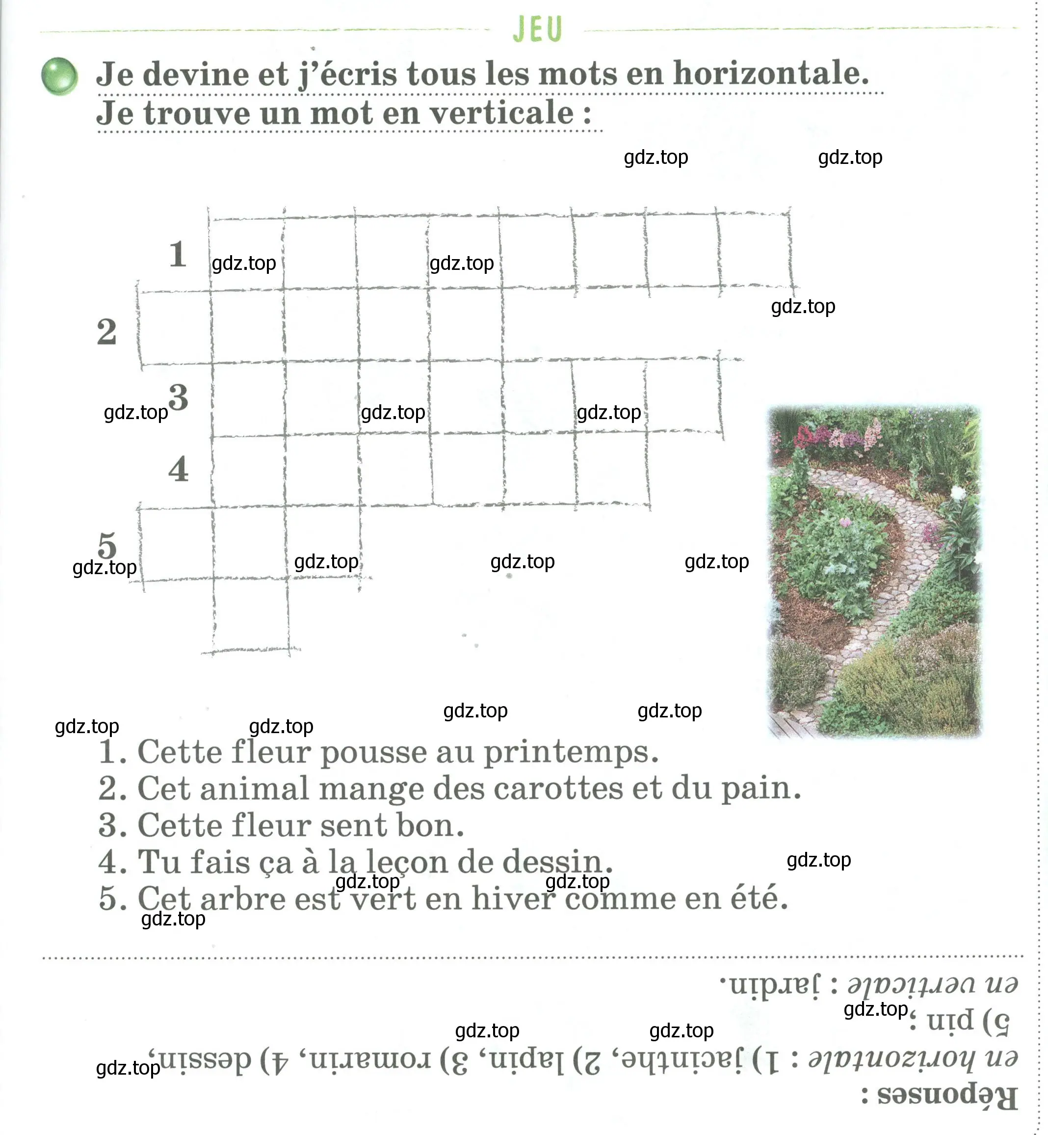 Условие номер Je devine et j'ecris tous les mots en horizontale. Je trouve un mot en veriticale (страница 73) гдз по французскому языку 2 класс Кулигина, Кирьянова, учебник