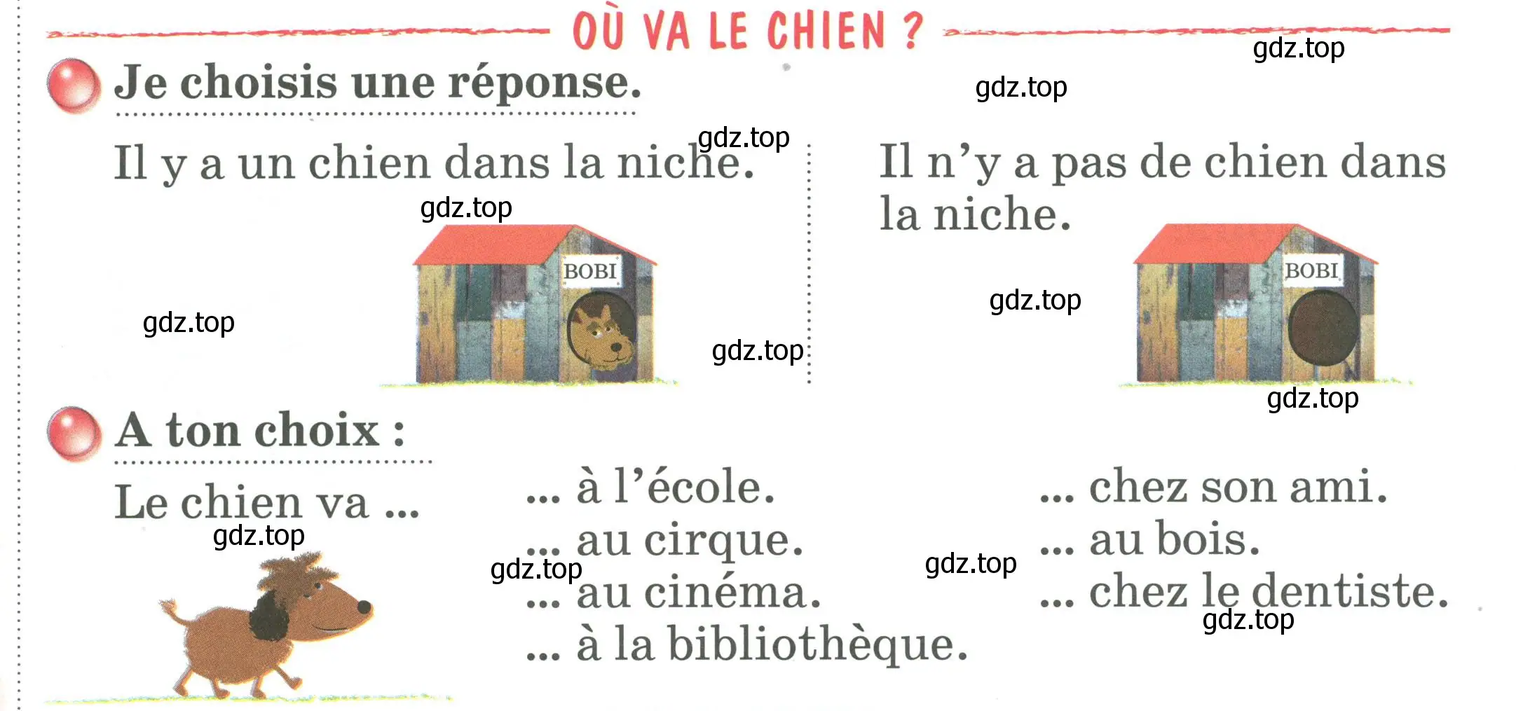 Условие номер OU VA LE CHIEN ? (страница 106) гдз по французскому языку 2 класс Кулигина, Кирьянова, учебник