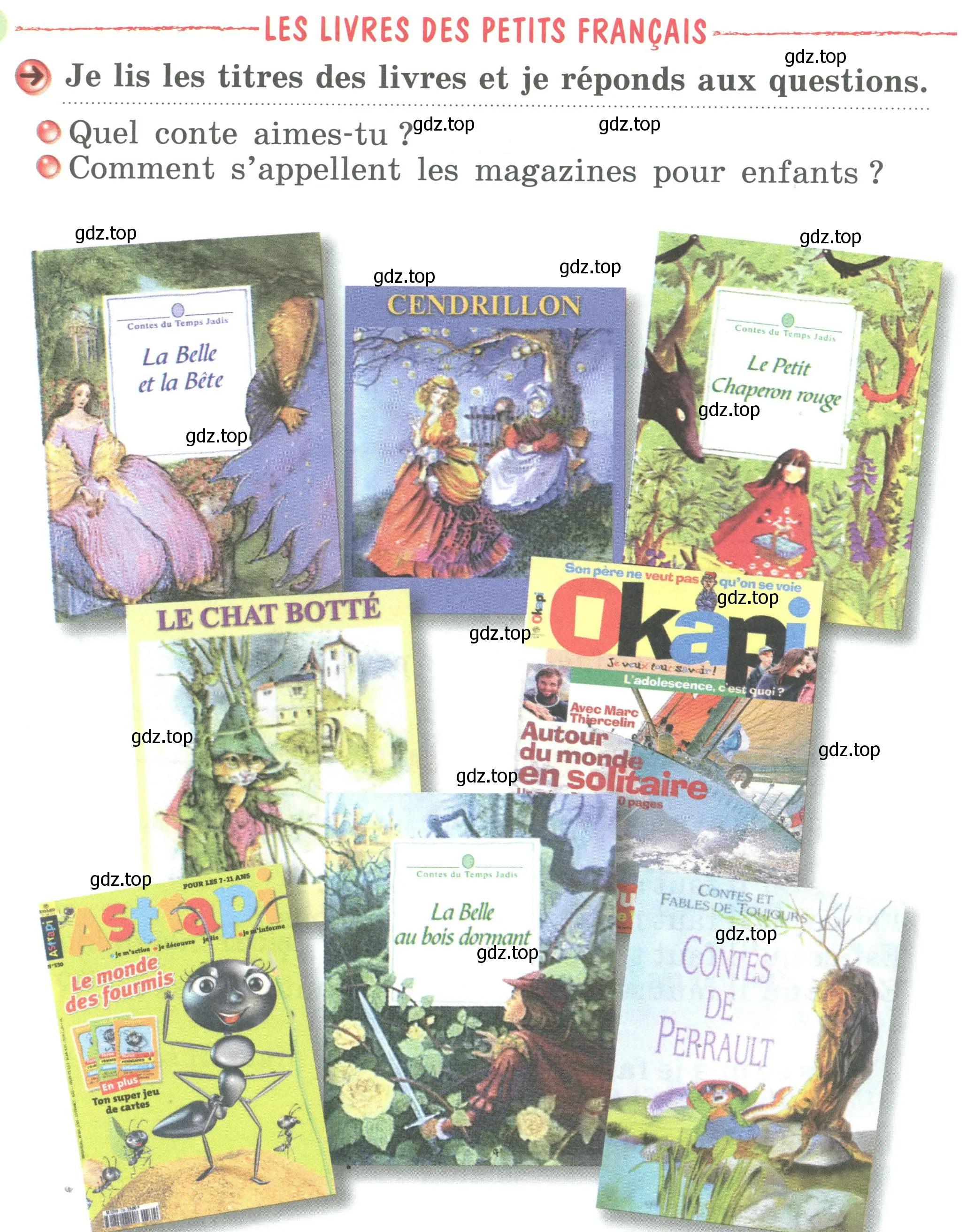 Условие номер Je lis les titres des livres et je reponds aux questions (страница 112) гдз по французскому языку 2 класс Кулигина, Кирьянова, учебник