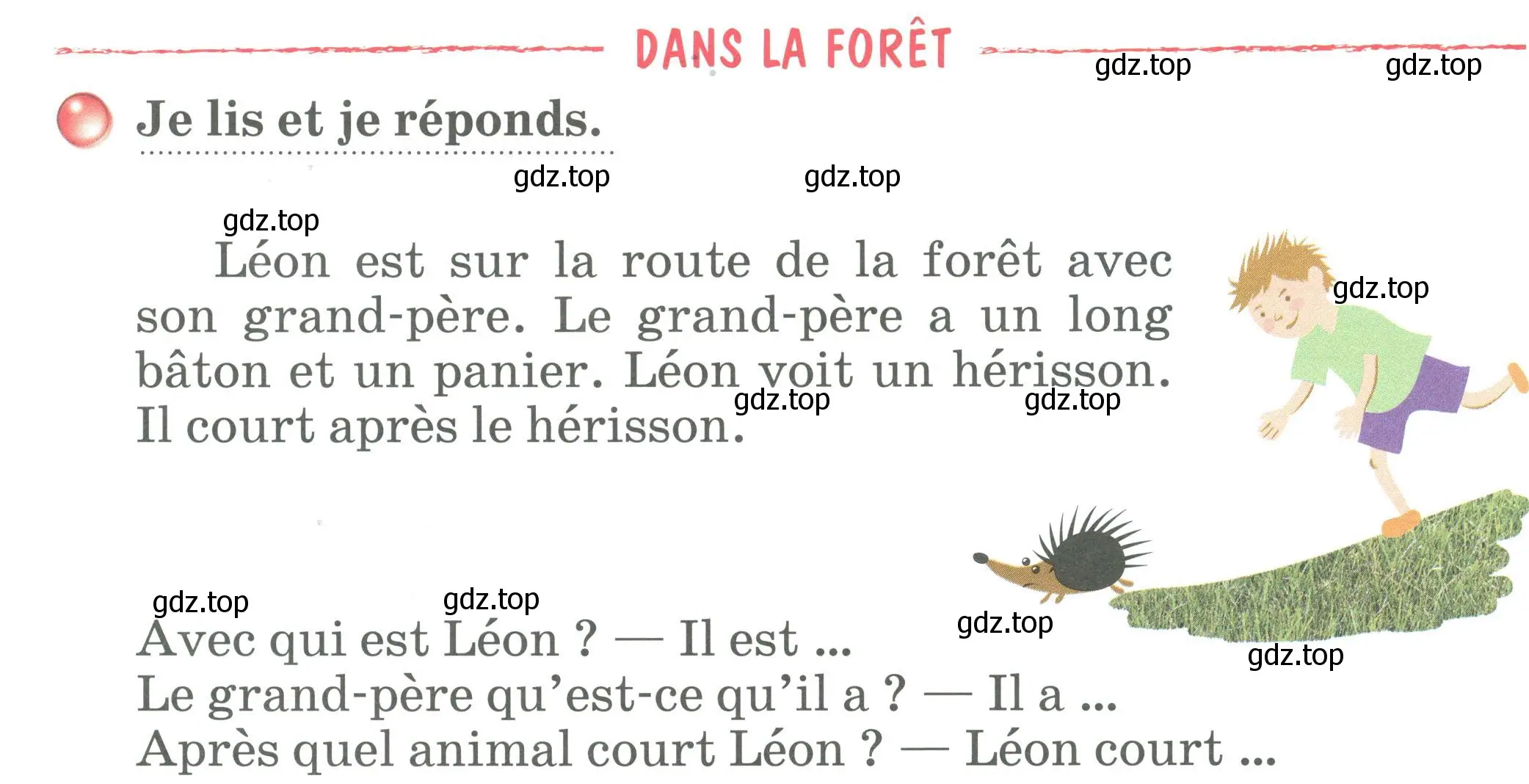 Условие номер DANS LA FORET (страница 121) гдз по французскому языку 2 класс Кулигина, Кирьянова, учебник