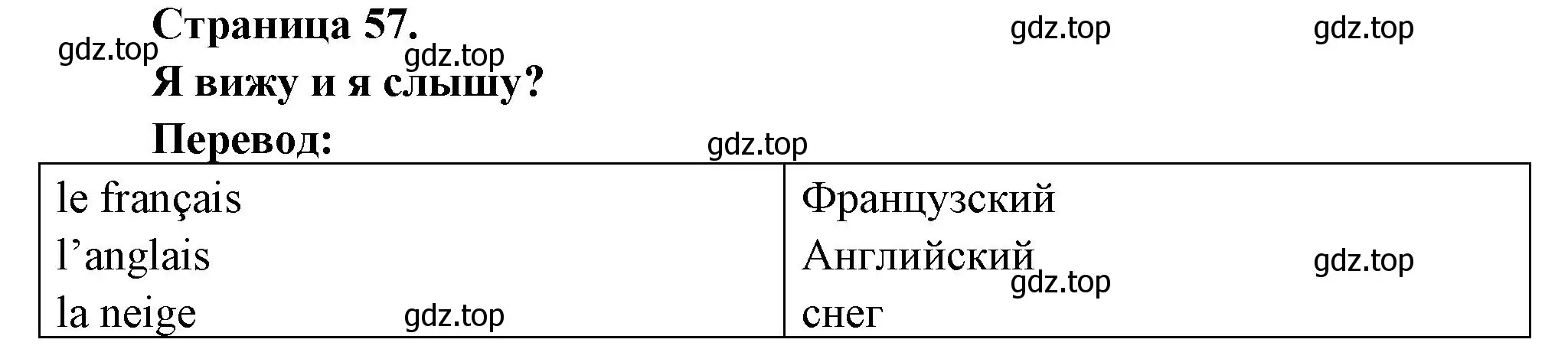 Решение номер JE VOIS ET J'ENTENDS? (страница 57) гдз по французскому языку 2 класс Кулигина, Кирьянова, учебник