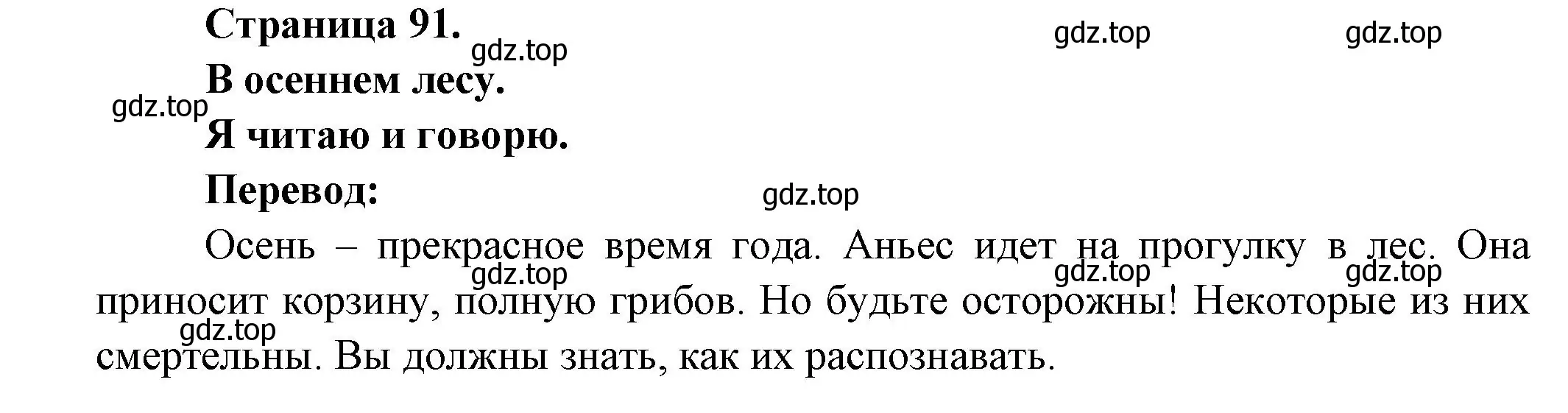 Решение номер DANS LA FORET D'AUTOMNE (страница 91) гдз по французскому языку 2 класс Кулигина, Кирьянова, учебник