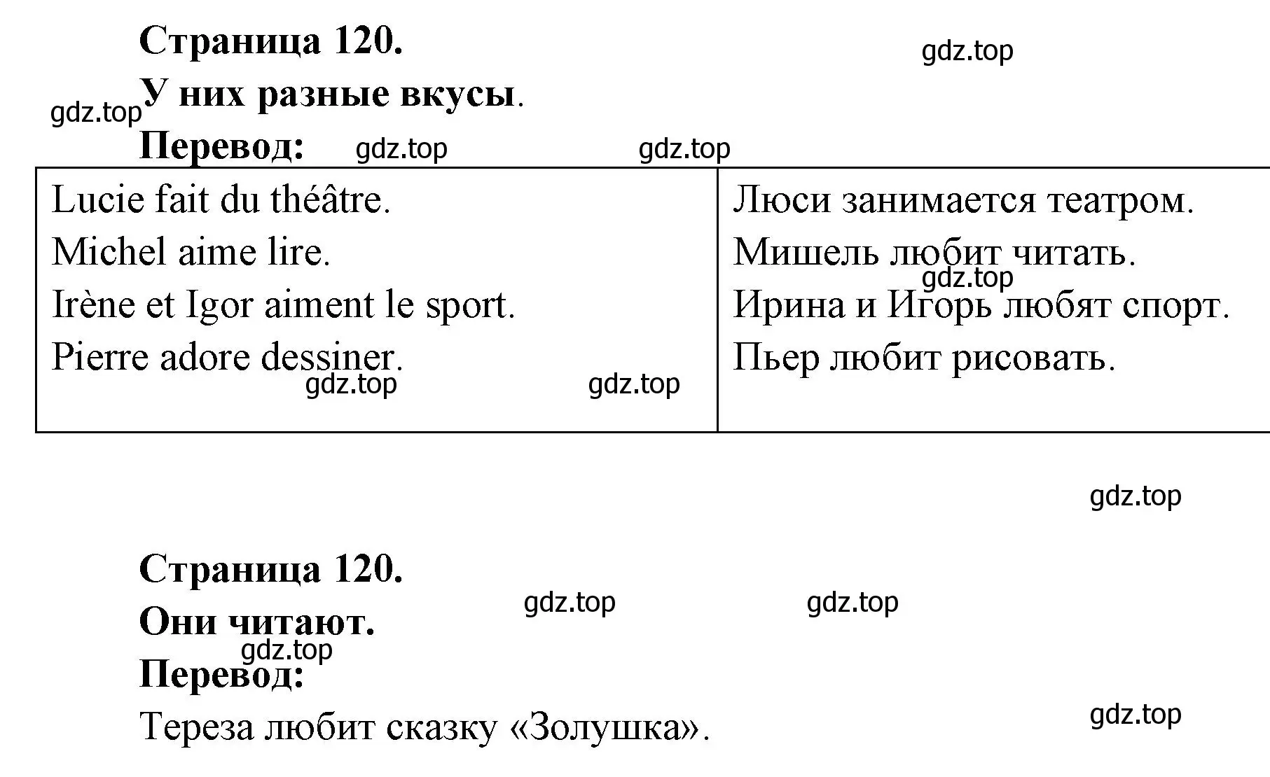 Решение  120 (страница 120) гдз по французскому языку 2 класс Кулигина, Кирьянова, учебник