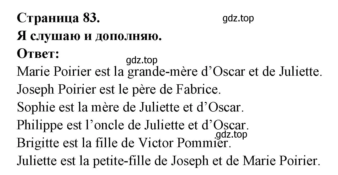 Решение  83 (страница 83) гдз по французскому языку 2 класс Кулигина, Кирьянова, учебник