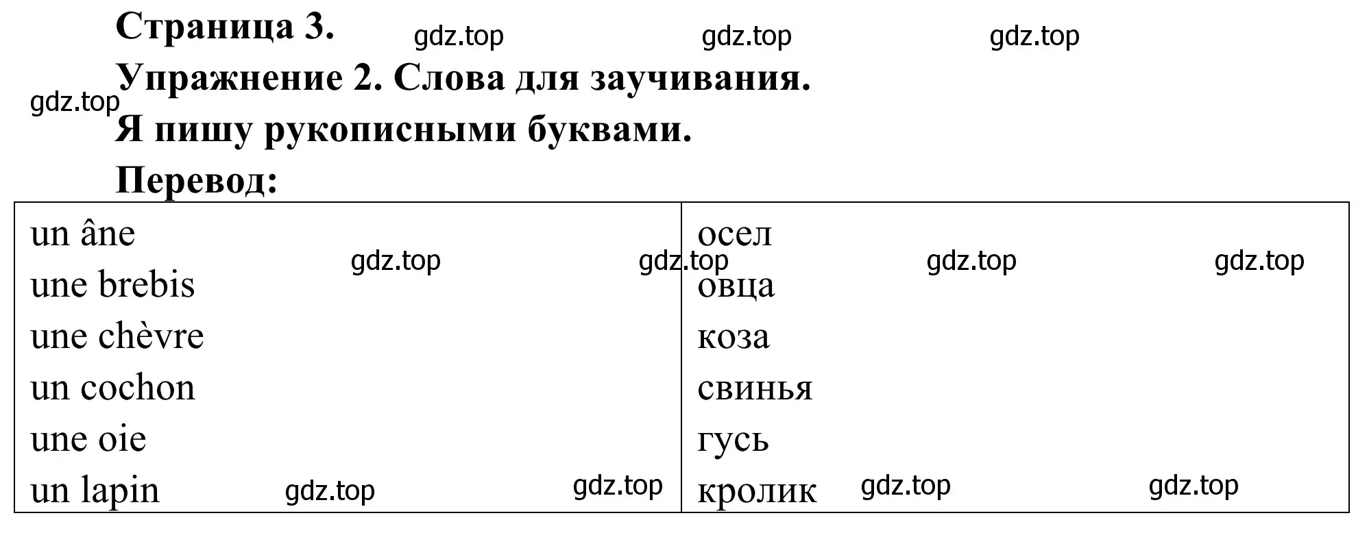 Решение номер 2 (страница 3) гдз по французскому языку 3 класс Кулигин, Корчагина, рабочая тетрадь