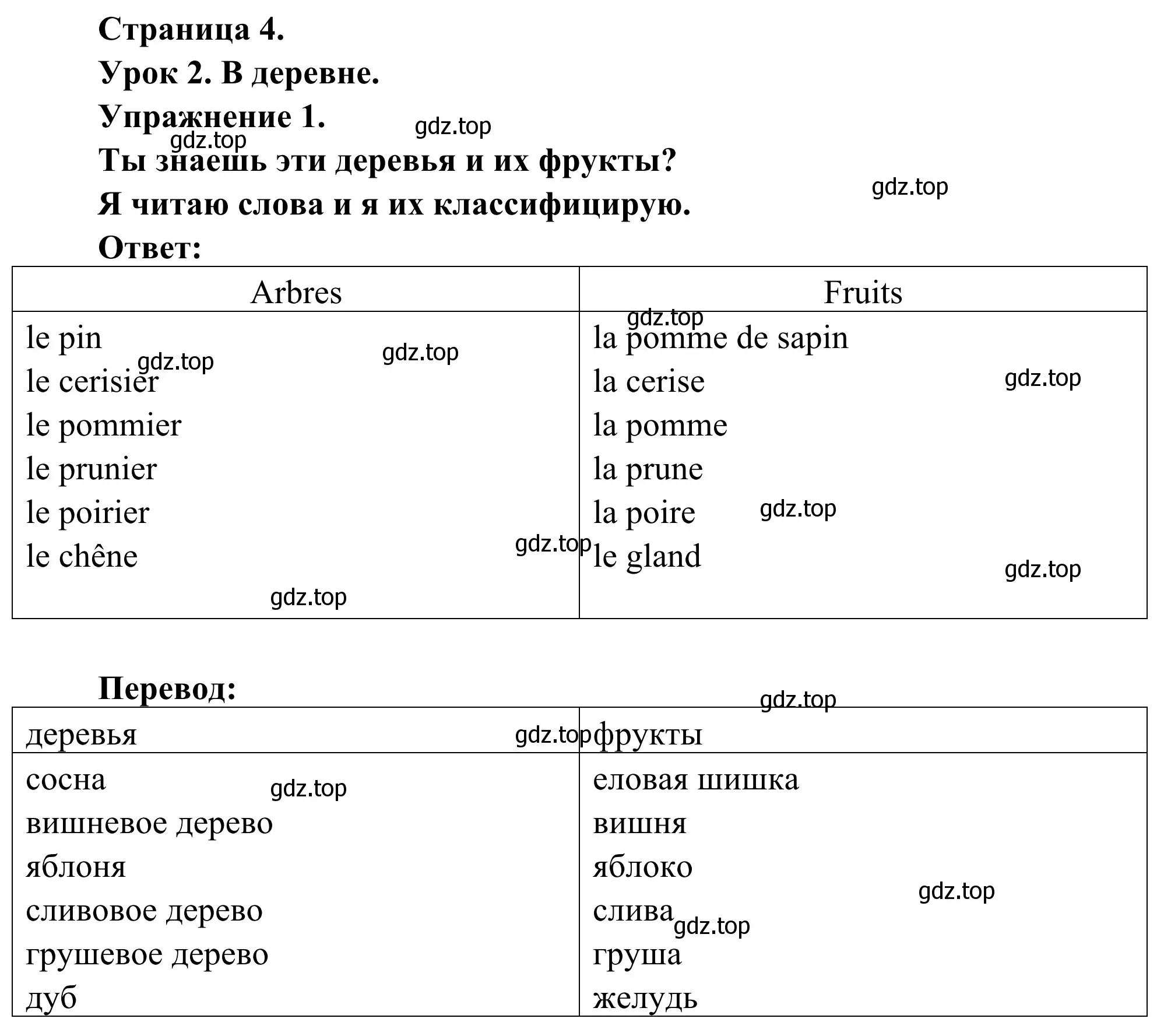 Решение номер 1 (страница 4) гдз по французскому языку 3 класс Кулигин, Корчагина, рабочая тетрадь