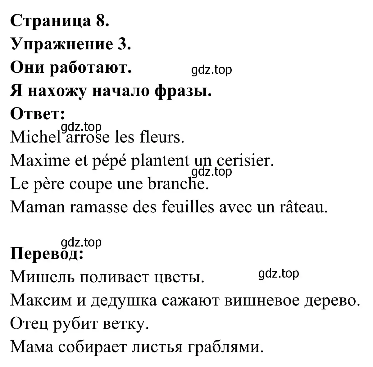 Решение номер 3 (страница 8) гдз по французскому языку 3 класс Кулигин, Корчагина, рабочая тетрадь