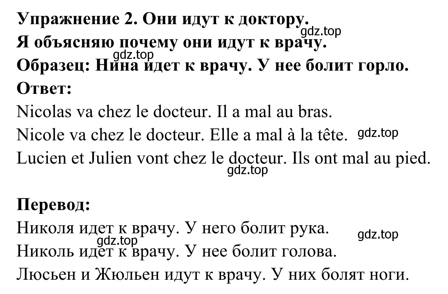 Решение номер 2 (страница 19) гдз по французскому языку 3 класс Кулигин, Корчагина, рабочая тетрадь