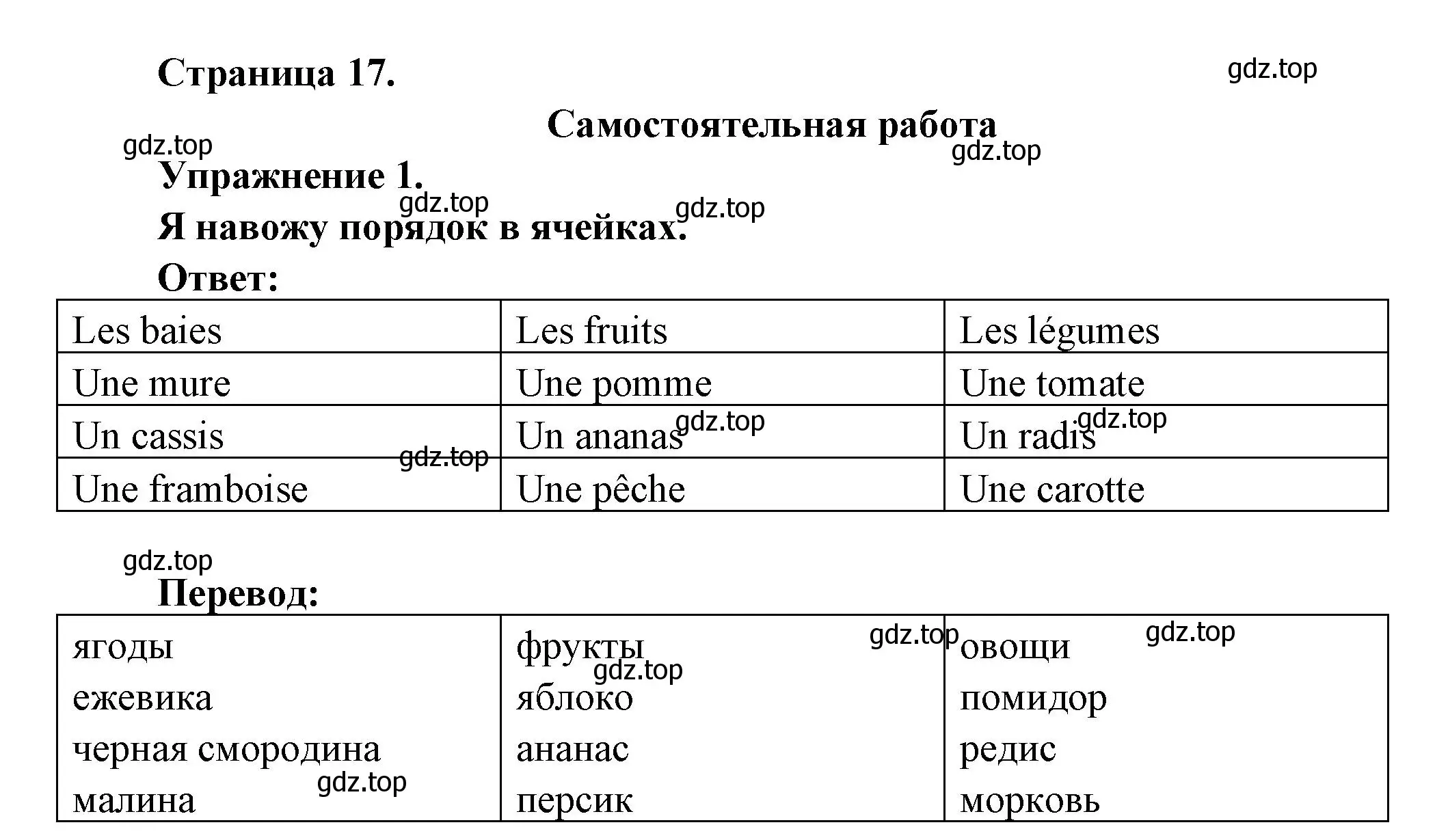 Решение  17 (страница 17) гдз по французскому языку 3 класс Кулигин, Кирьянова, учебник 1 часть