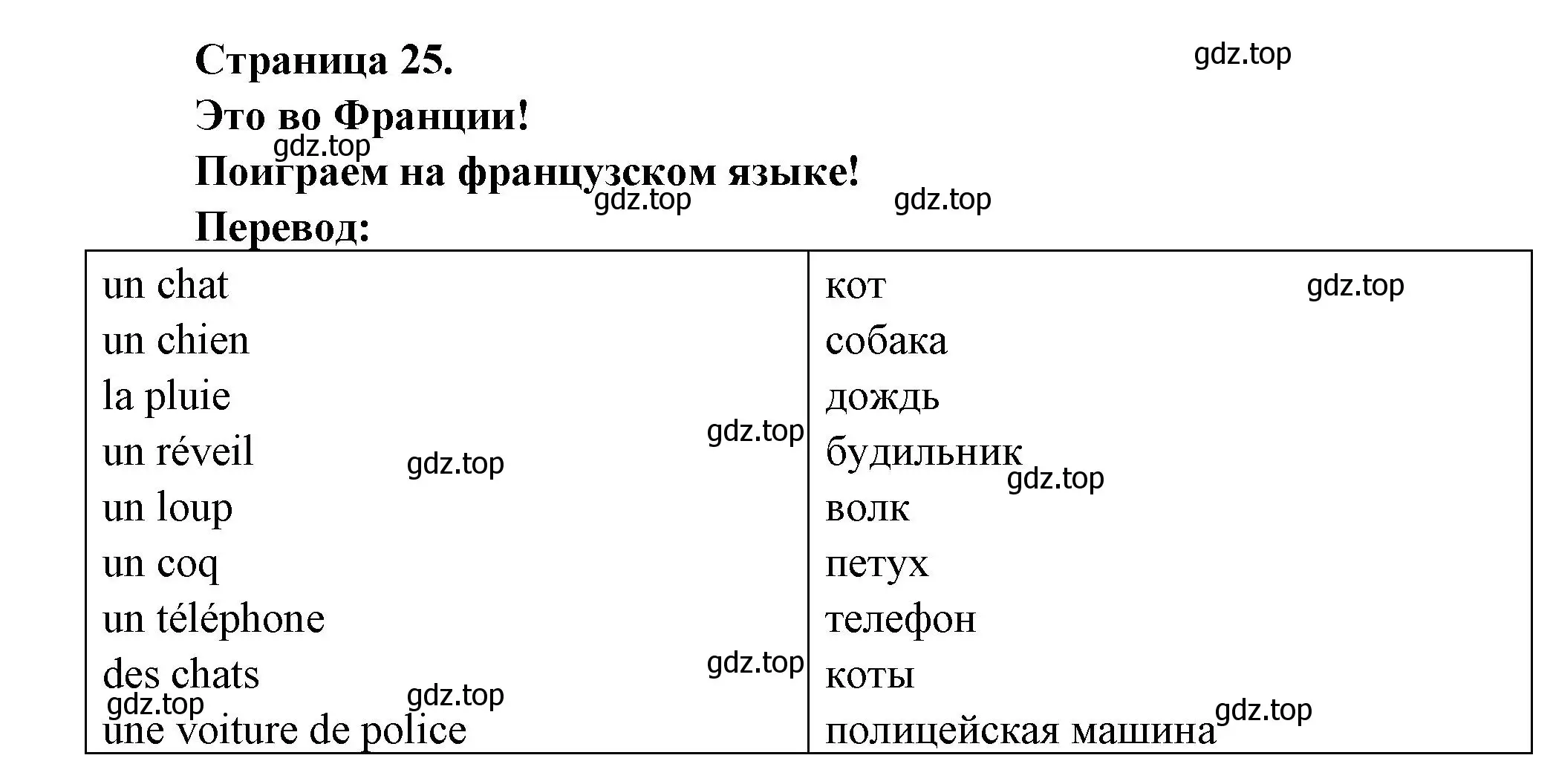 Решение  25 (страница 25) гдз по французскому языку 3 класс Кулигин, Кирьянова, учебник 2 часть