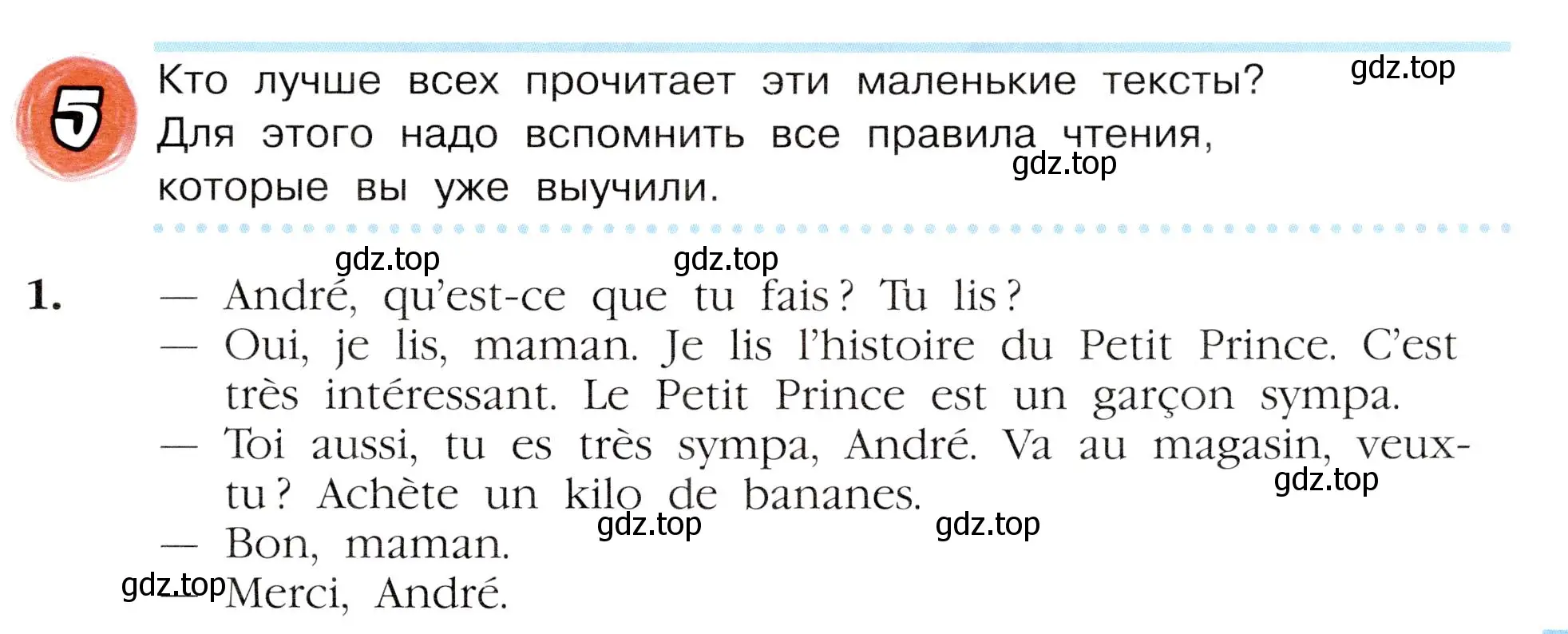 Условие номер 5 (страница 39) гдз по французскому языку 5 класс Береговская, Белосельская, учебник 1 часть