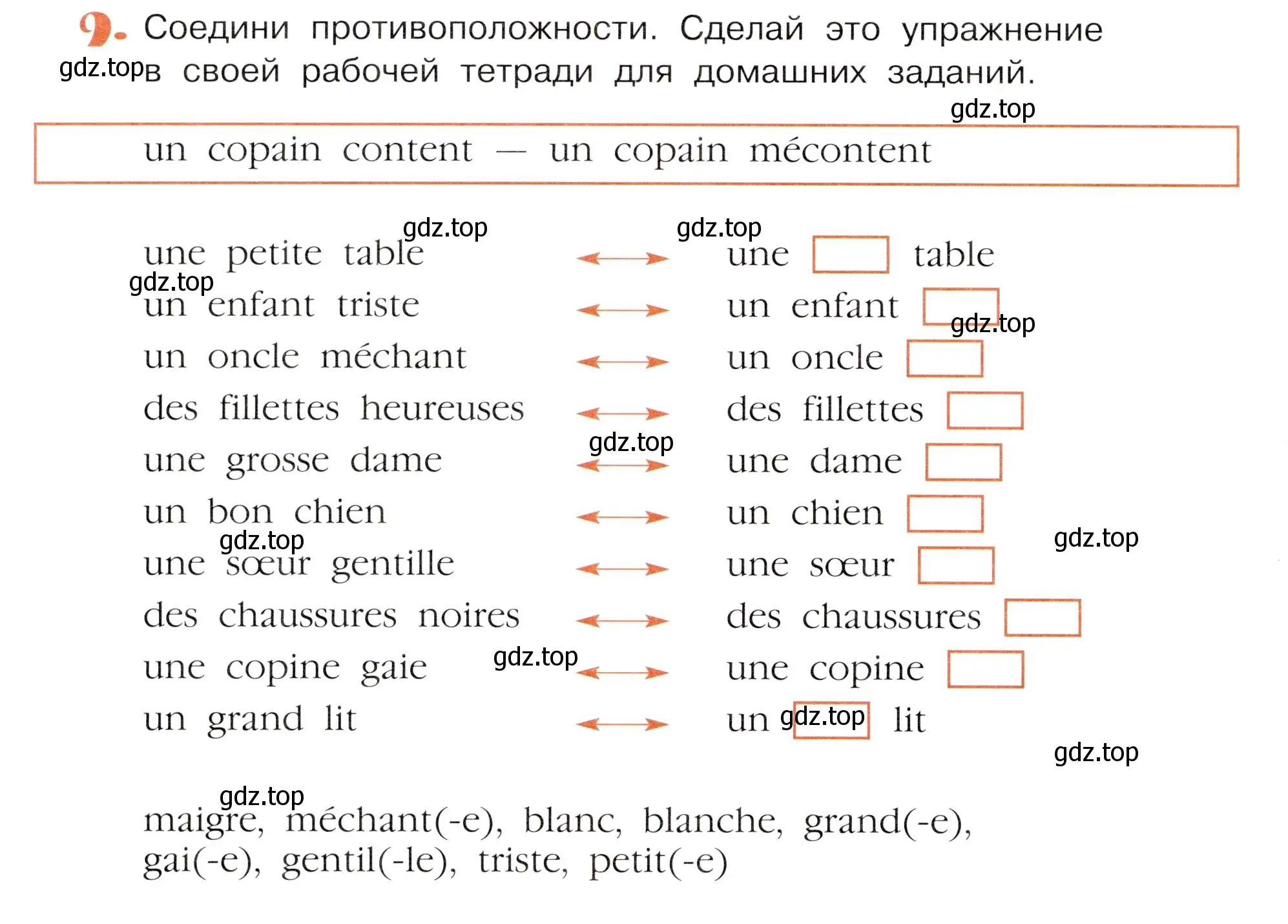 Условие номер 9 (страница 88) гдз по французскому языку 5 класс Береговская, Белосельская, учебник 1 часть