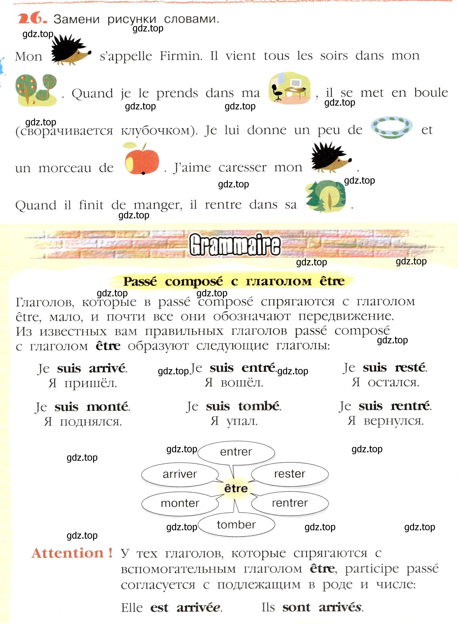Условие номер 26 (страница 38) гдз по французскому языку 5 класс Береговская, Белосельская, учебник 2 часть